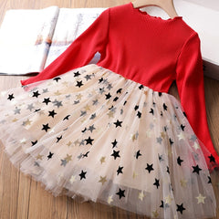 Full Sleeve Reindeer Snowflake  Dress