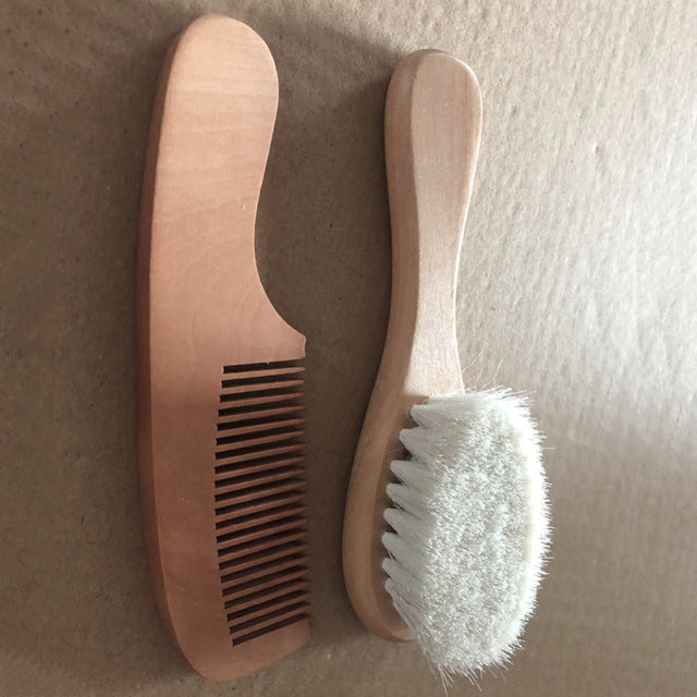 Natural Wooden Baby Hair Brush