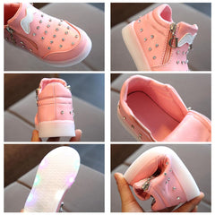 LED Zipper Shoes for Kids