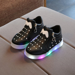LED Zipper Shoes for Kids