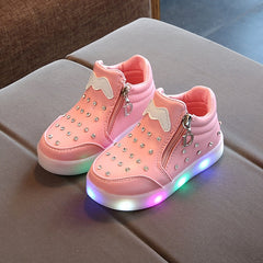 LED Zipper Shoes for Kids