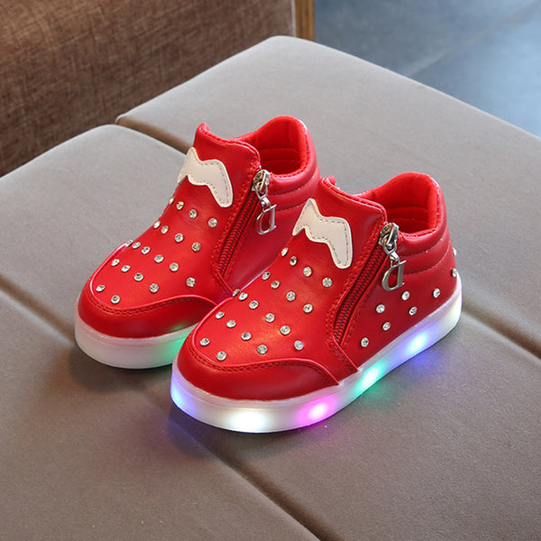 LED Zipper Shoes for Kids
