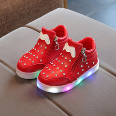 LED Zipper Shoes for Kids