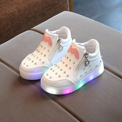 LED Zipper Shoes for Kids