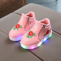 Flower LED Children Shoes for Girls
