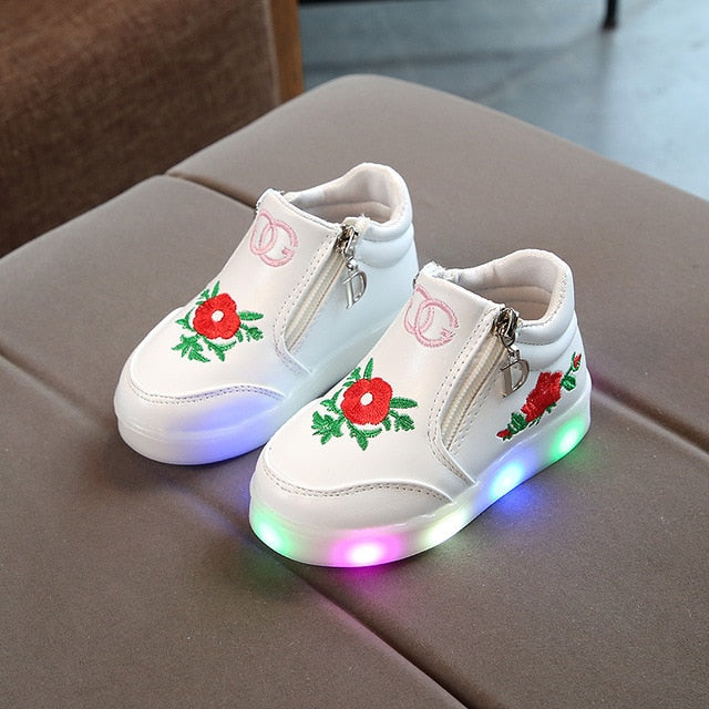 Flower LED Children Shoes for Girls