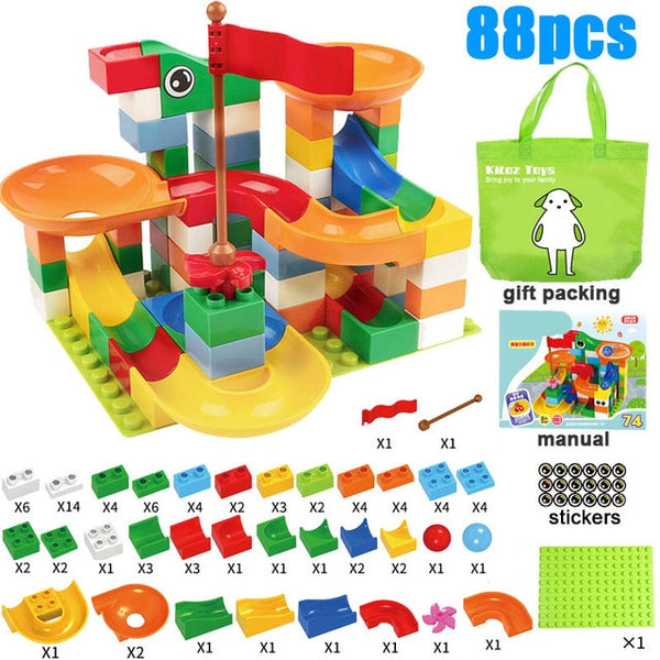 Big Mega Size Marble Race Run Maze Ball Track Compatible with Lego Duplo