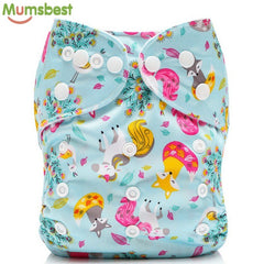 Pocket Cartoons Animal Adjustable  Reusable h Diapers Fit for 0-2years 3-15kg