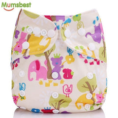 Pocket Cartoons Animal Adjustable  Reusable h Diapers Fit for 0-2years 3-15kg