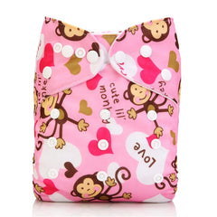 Pocket Cartoons Animal Adjustable  Reusable h Diapers Fit for 0-2years 3-15kg