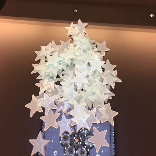 100pcs/bag 3cm Star Glow in Dark Toys