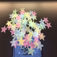 100pcs/bag 3cm Star Glow in Dark Toys