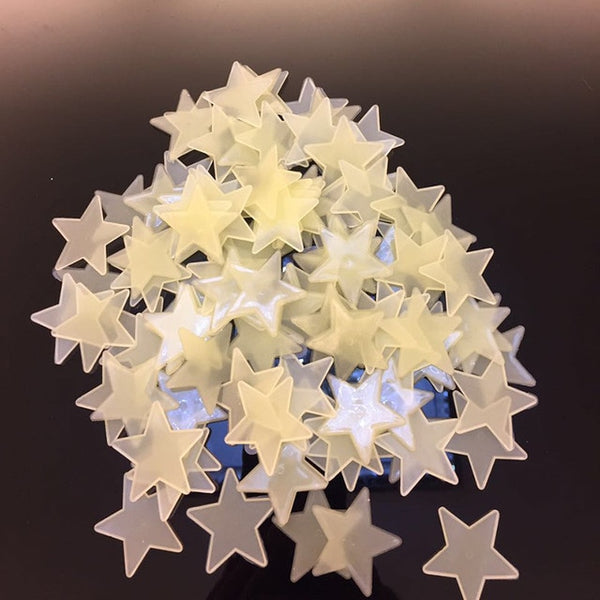 100pcs/bag 3cm Star Glow in Dark Toys