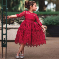 Full Sleeve Reindeer Snowflake  Dress