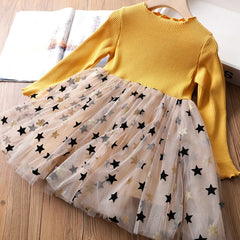 Full Sleeve Reindeer Snowflake  Dress