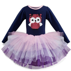 Full Sleeve Reindeer Snowflake  Dress
