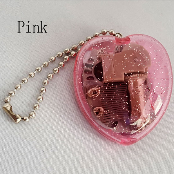 Heart-Shaped Key Chain Musical Box Music Box