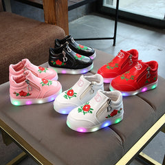 Flower LED Children Shoes for Girls