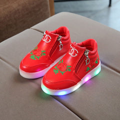 Flower LED Children Shoes for Girls