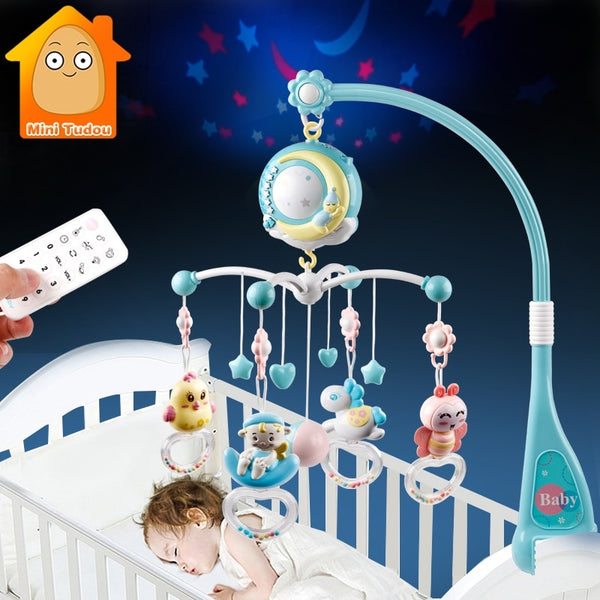 Rattles Toy Holder Rotating Bell Musical Box Projection