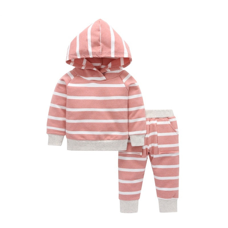 Striped Hooded Pullover & Joggers