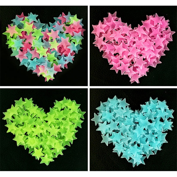 50pcs/bag 3cm Glow in the Dark Star Toys