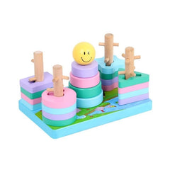 Colorful Wooden Geometric Stacking Toys